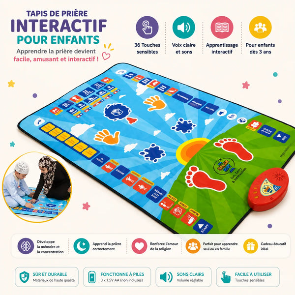 Tapis de prière éducatif et interactif pour enfants