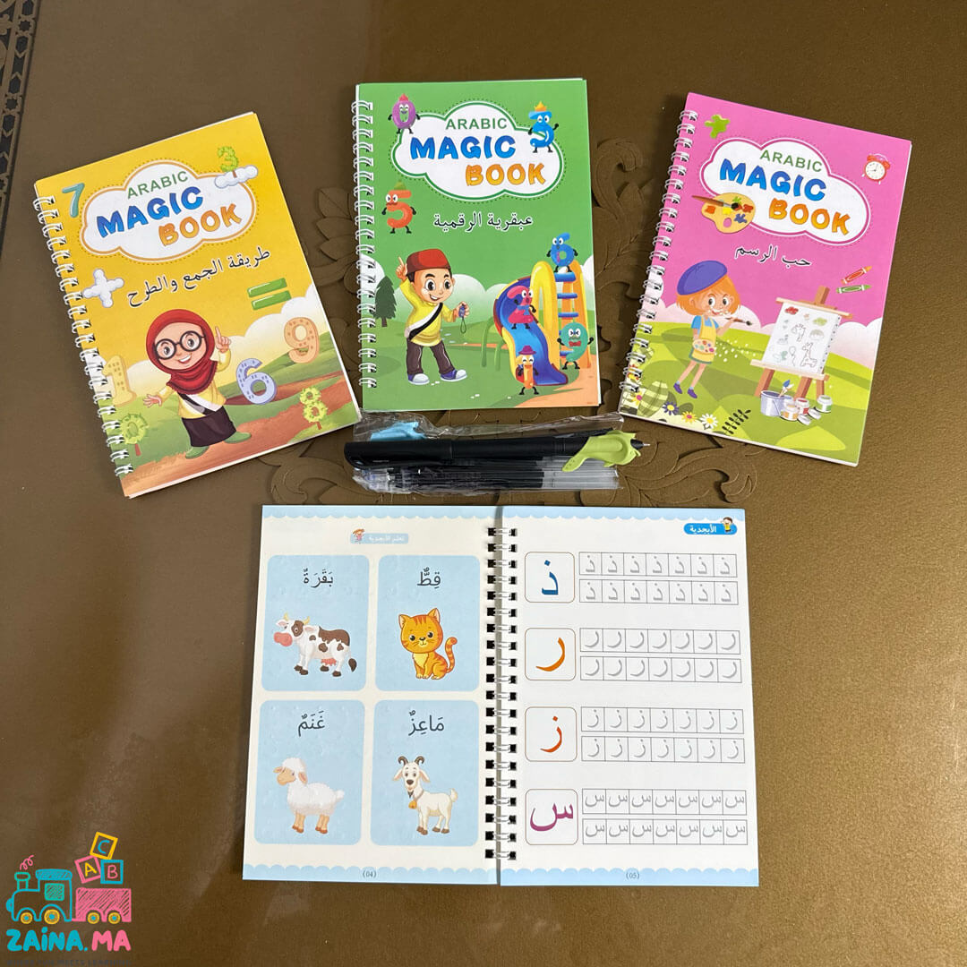 مجموعة 12 لكتاب تعليمي + 30 قلم + لوحة الرسم