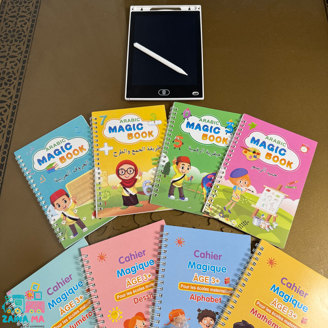 مجموعة 12 لكتاب تعليمي + 30 قلم + لوحة الرسم