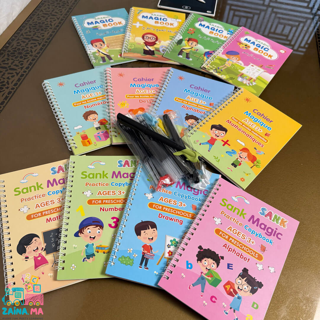 مجموعة 12 لكتاب تعليمي + 30 قلم + لوحة الرسم